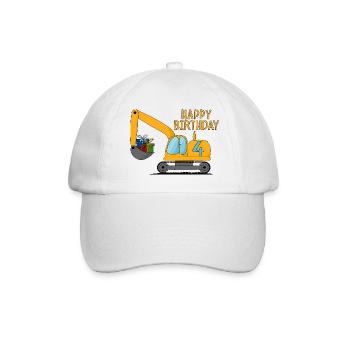 Excavatrice Enfants Joyeux anniversaire 4 - Casquette classique - blanc/blanc - Devant
