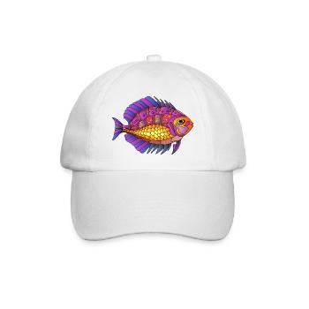Colorful fish - Baseball Cap - white/white - Front