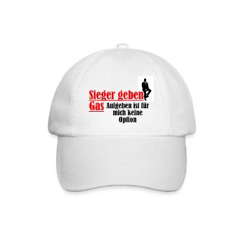 Sieger geben Gas aufgeben keine Option - Baseballkappe - Weiß/Weiß - Vorne