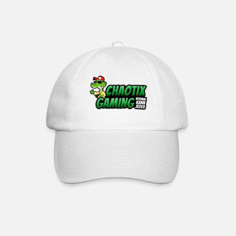 ChaotiX Logo Kroko - Baseballkappe - Weiß/Weiß