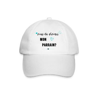 veux tu devenir mon parrain-Futur parrain - Casquette classique - blanc/blanc - Devant