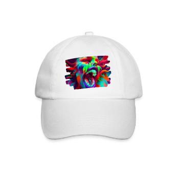kunst kreativ lustig horror monster techno party - Baseballkappe - Weiß/Weiß - Vorne