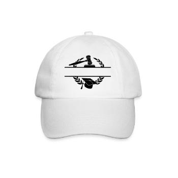 Monogramme d’avocat avec chapeau et marteau - Casquette classique - blanc/blanc - Devant
