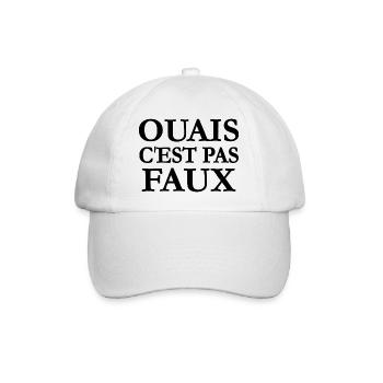 Ouais c'est pas faux - Casquette classique - blanc/blanc - Devant