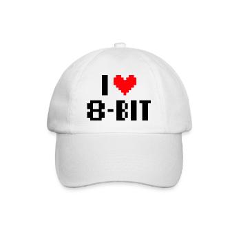 I love 8bit - Baseball Cap - white/white - Front
