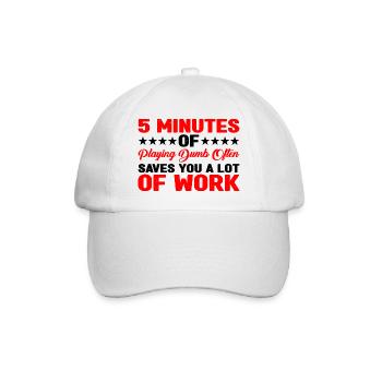 5 minutes de jeu stupide sauvent souvent du travail 3 - Casquette classique - blanc/blanc - Devant