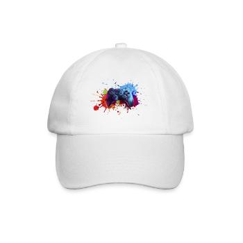Gamepad Splash Gamer Gift Gamer Gaming - Baseball Cap - white/white - Front