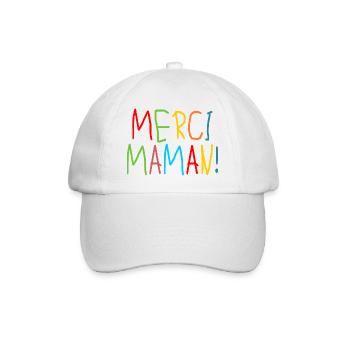 MERCI MAMAN ENFANTS - MÈRE - FAMILLE - Casquette classique - blanc/blanc - Devant