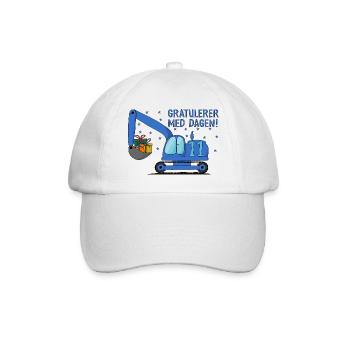 Gravemaskin Gratulerer med dagen 11 - Baseballkappe - Weiß/Weiß - Vorne