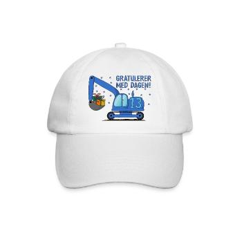 Gravemaskin Gratulerer med dagen 13 - Baseballkappe - Weiß/Weiß - Vorne