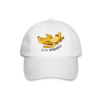 Let's go Bananas Watercolor Funny Quote - Baseball Cap - white/white - Front