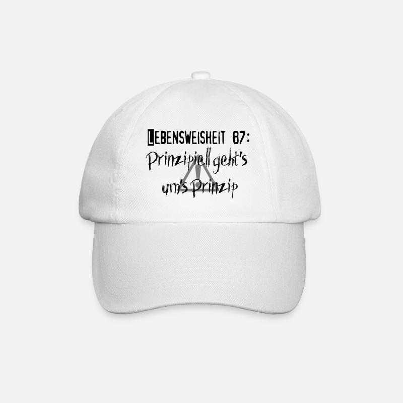 Lebensweisheit 87 - Baseballkappe - Weiß/Weiß
