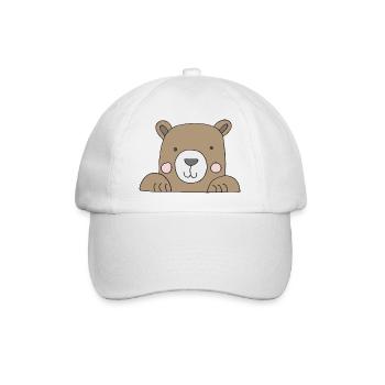Bear head cute - Baseball Cap - white/white - Front