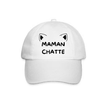 Cadeau 'Maman Chatte', pour les Mamans - Casquette classique - blanc/blanc - Devant