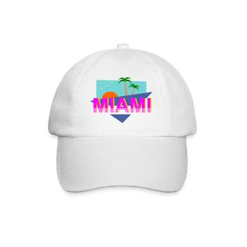 Miami Retro - Baseballkappe - Weiß/Weiß - Vorne