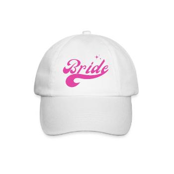 Pink Zaumzeug - Brautgeschenk - Baseballkappe - Weiß/Weiß - Vorne