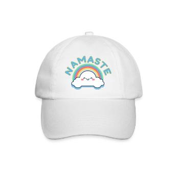 Namaste! Happy rainbow, customizable - Baseball Cap - white/white - Front