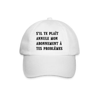 s'il te plaît annule mon abonnement - Casquette classique - blanc/blanc - Devant