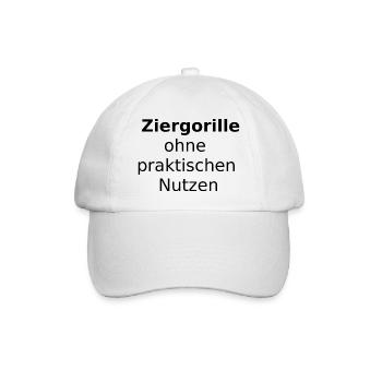 Ziergorille ohne praktischen Nutzen - Baseballkappe - Weiß/Weiß - Vorne