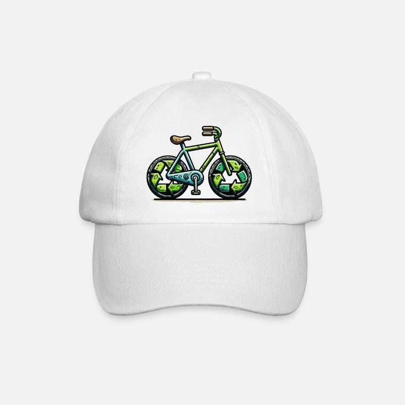 Nachhaltiges Radfahren 🚲♻️ - Baseballkappe - Weiß/Weiß