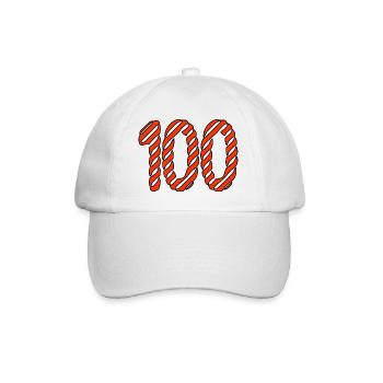 100. 100 YEARS. 100th ANNIVERSARY. 100 BIRTHDAY - Baseball Cap - white/white - Front