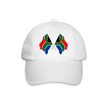 Deux drapeaux croisés par l’Afrique du Sud - Casquette classique - blanc/blanc - Devant