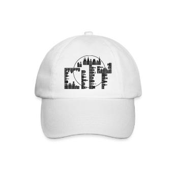 Skyline, City - black version - Baseball Cap - white/white - Front