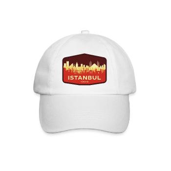 Istanbul Skyline - Baseballkappe - Weiß/Weiß - Vorne