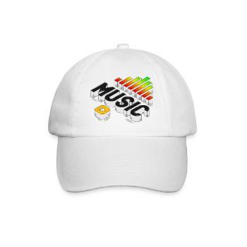 Play The Music | Isometric Music Illustration - Baseball Cap - white/white - Front