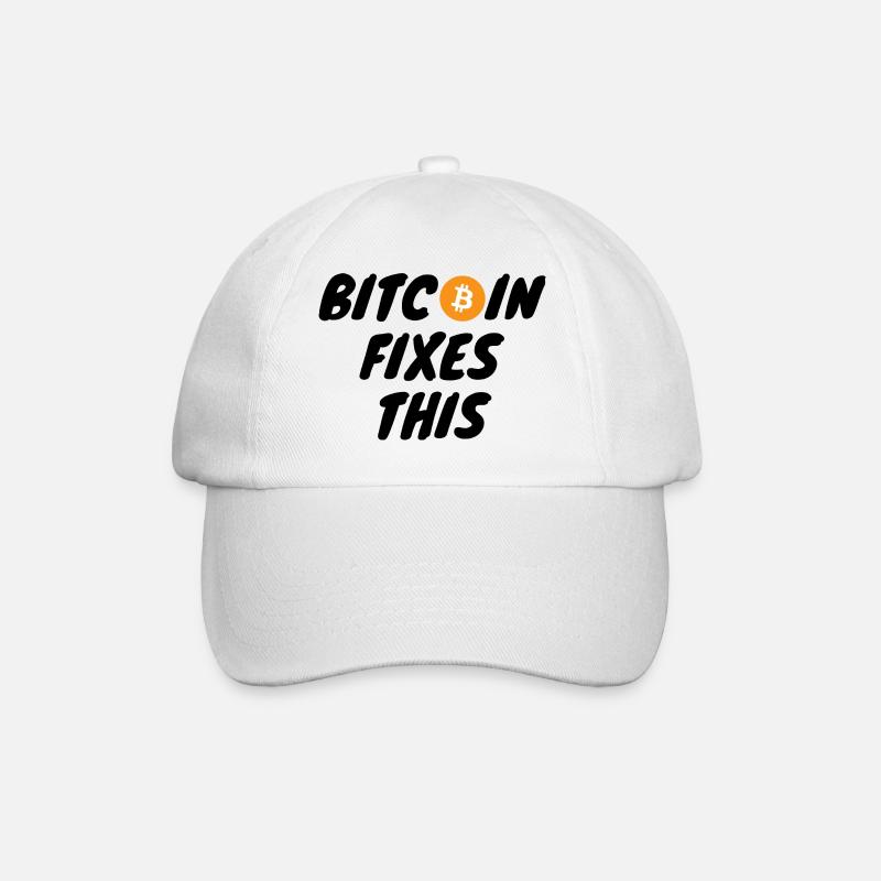 Krypto Bitcoin Fixes This - Baseballkappe - Weiß/Weiß
