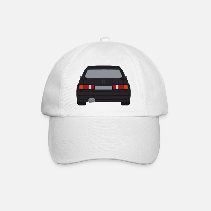 Retro Sportwagen Silhouette Design - Baseballkappe - Weiß/Weiß