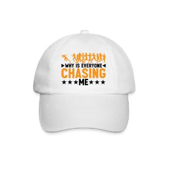 Pourquoi tout le monde me poursuit-il 7 - Casquette classique - blanc/blanc - Devant