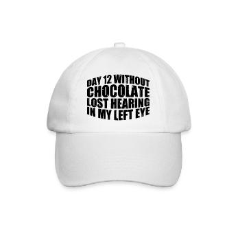 Sans chocolat, perte de l’ouïe dans mon œil gauche 8 - Casquette classique - blanc/blanc - Devant