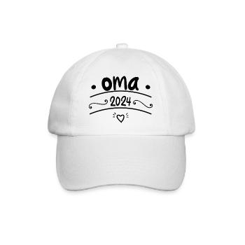Oma 2024 Geschenk werdende Großmutter - Baseballkappe - Weiß/Weiß - Vorne
