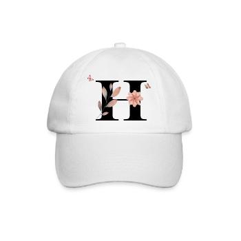 Letter h wildflowers watercolors - Baseball Cap - white/white - Front
