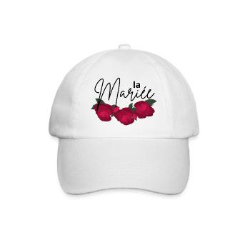 Die minimalistische Braut mit roter Blume - Baseballkappe - Weiß/Weiß - Vorne