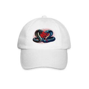 motif serpent Cobra dynamique et coloré - Casquette classique - blanc/blanc - Devant