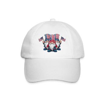 Gnomes patriotiques américains avec drapeau américain - Casquette classique - blanc/blanc - Devant