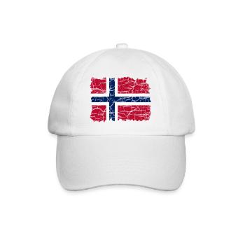 Style grunge du drapeau de la Norvège - Casquette classique - blanc/blanc - Devant
