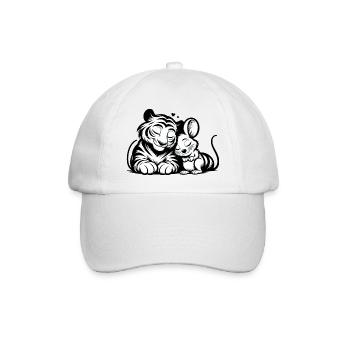 Câlin Tigre Et Souris Amoureux - Casquette classique - blanc/blanc - Devant