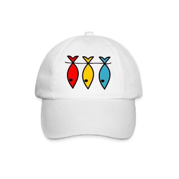 FISH. APRIL FOOLS. HUMOR. SEA. OCEAN - Baseball Cap - white/white - Front