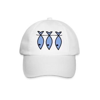 FISH. APRIL FOOLS. HUMOR. SEA. OCEAN - Baseball Cap - white/white - Front