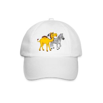 Cute camel and zebra - Baseball Cap - white/white - Front