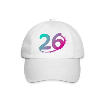 Nummer 26 mehrfarbig - Baseballkappe - Weiß/Weiß - Vorne