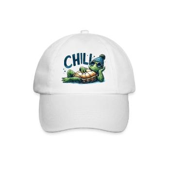 Chill Toad Turtle Cool Chill Gift - Baseball Cap - white/white - Front