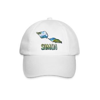 Watercolor Map Samoa - Baseball Cap - white/white - Front