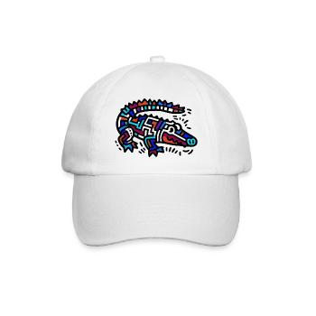 Krokodil - Baseballkappe - Weiß/Weiß - Vorne
