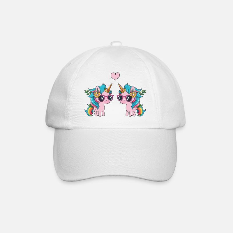 unicorn love - Baseballkappe - Weiß/Weiß