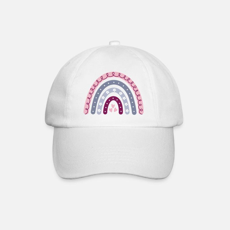 Boho Regenbogen - Baseballkappe - Weiß/Weiß