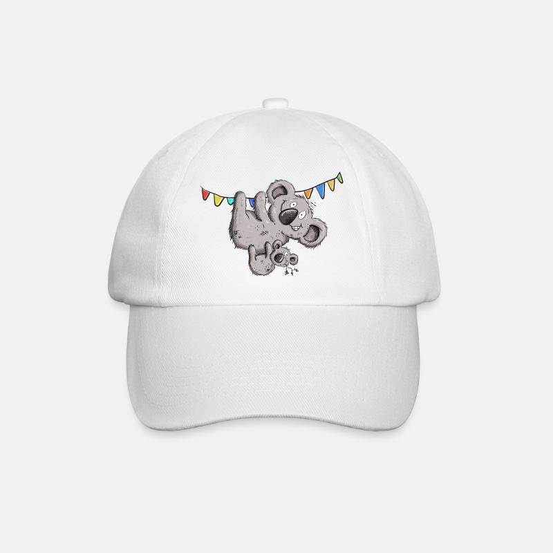 Drolliger Koala Bär Mit Koala Baby Party - Baseballkappe - Weiß/Weiß